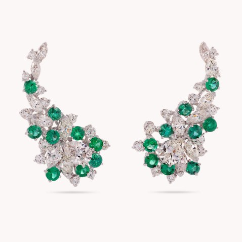Diamond and Emerald Earrings
