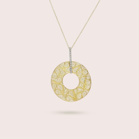 Necklace with pendant 19.2k gold | Diamond Filigree