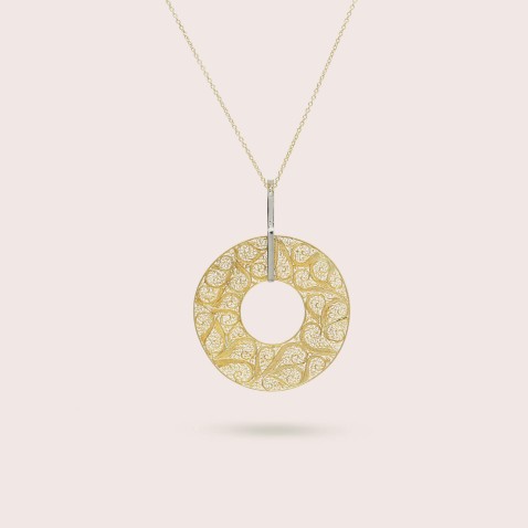 Necklace with pendant 19.2k gold | Diamond Filigree
