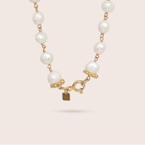 Necklace with Pearls, Quartz and Aquamarine