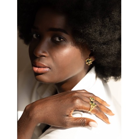 Gold-plated Silver with Prasiolite