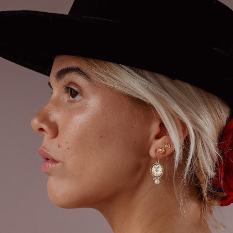 Viana Bead Earrings 19.2K Gold | Minhota